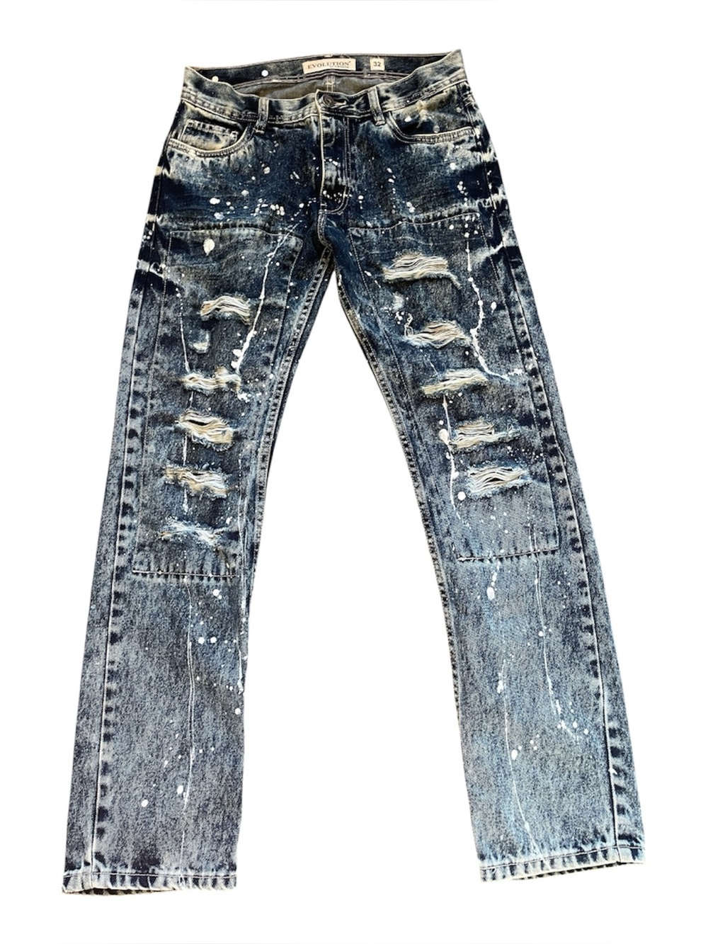 Evolution in Design Y2K Paint Splatter Jeans Sz‎ 32